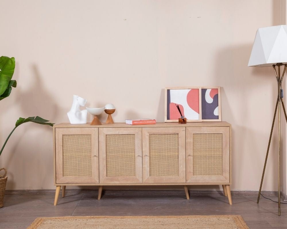 Calvin opbergkast met soft-close 180 cm Eikenlook Melamine gecoat houtcomposiet, MDF