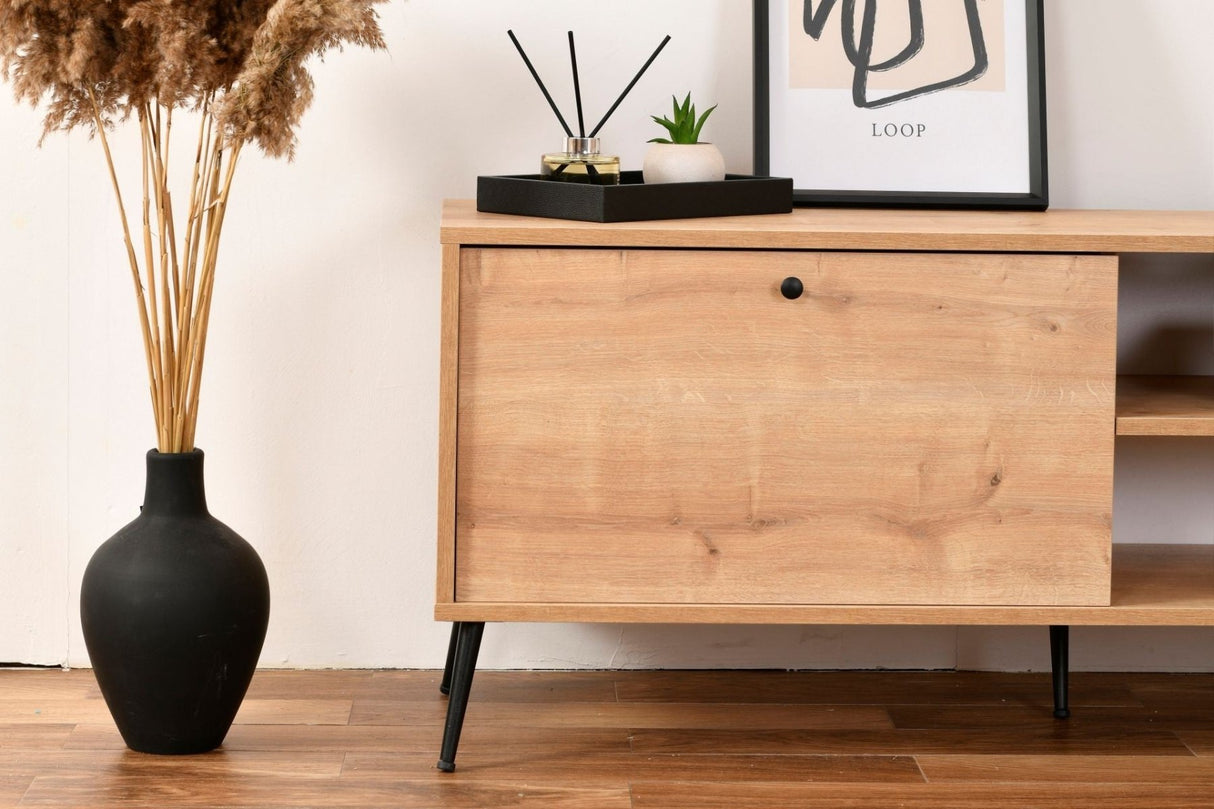 Calvin opbergkast eikenlook 180 cm Melamine gecoate houtvezelplaat