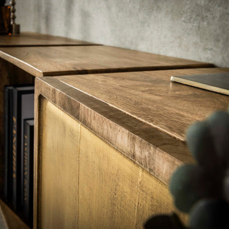 Hangend Dressoir Maceo Mangohout Zand met Brass Accent 169 c