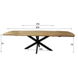 Uitschuifbare Eettafel Mack Deens Ovaal Acaciahout 175-275x90 cm