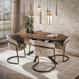 Deens ovale eettafel walnoot bruin massief acaciahout Tavon 150x90 cm