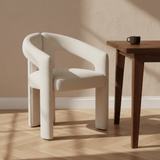 Design Eetkamerstoel Beige Bouclé Maro - Volledig Stof