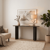 Sidetables - Ovale sidetable zwart melamine 150x35 cm - Sota - Dimehouse