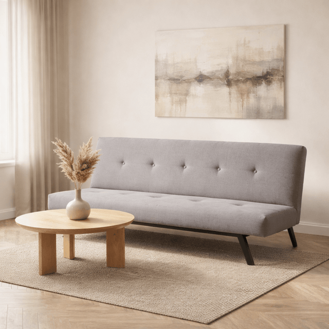 Slaapbanken - Slaapbank Grijs Stof 3 - Zits - 180 cm - Zonder armleuningen - Zoly - Dimehouse