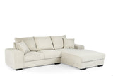 Bank Cambridge DH Interior Beige Ribstof Witfoto schuin vooraanzicht