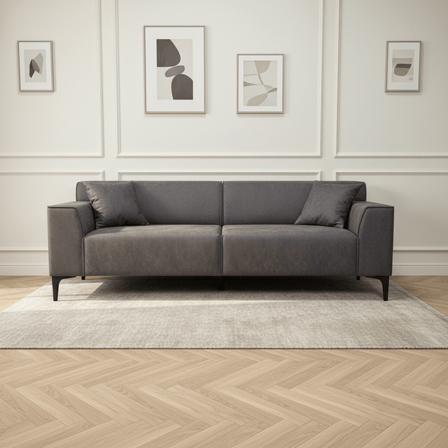 3-zits bank antraciet microvezel stof Davidson