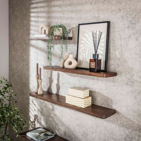 Wandplank Noa 60 cm Massief Acaciahout Drift Brown