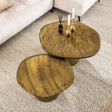 Salontafel Set Aurora Antiek Goud Set van 2