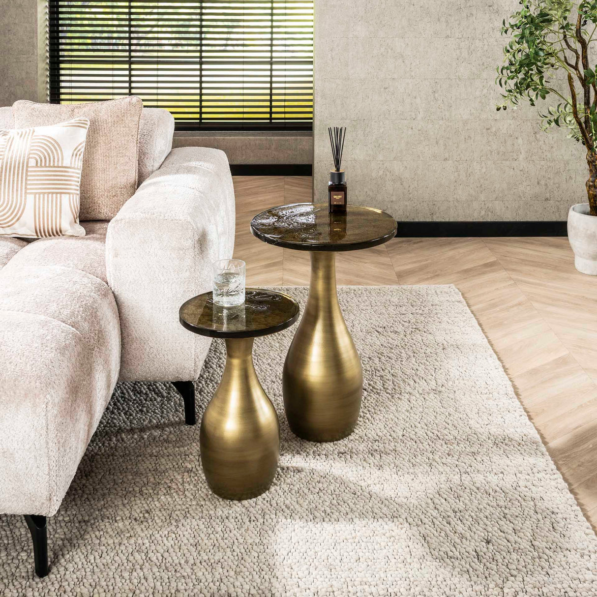 Bijzettafel Vesto Druppelvorm Antiek Goud 45 cm
