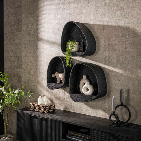 Wandplank Druppel Metallic Grijs 34x21 cm Aeris