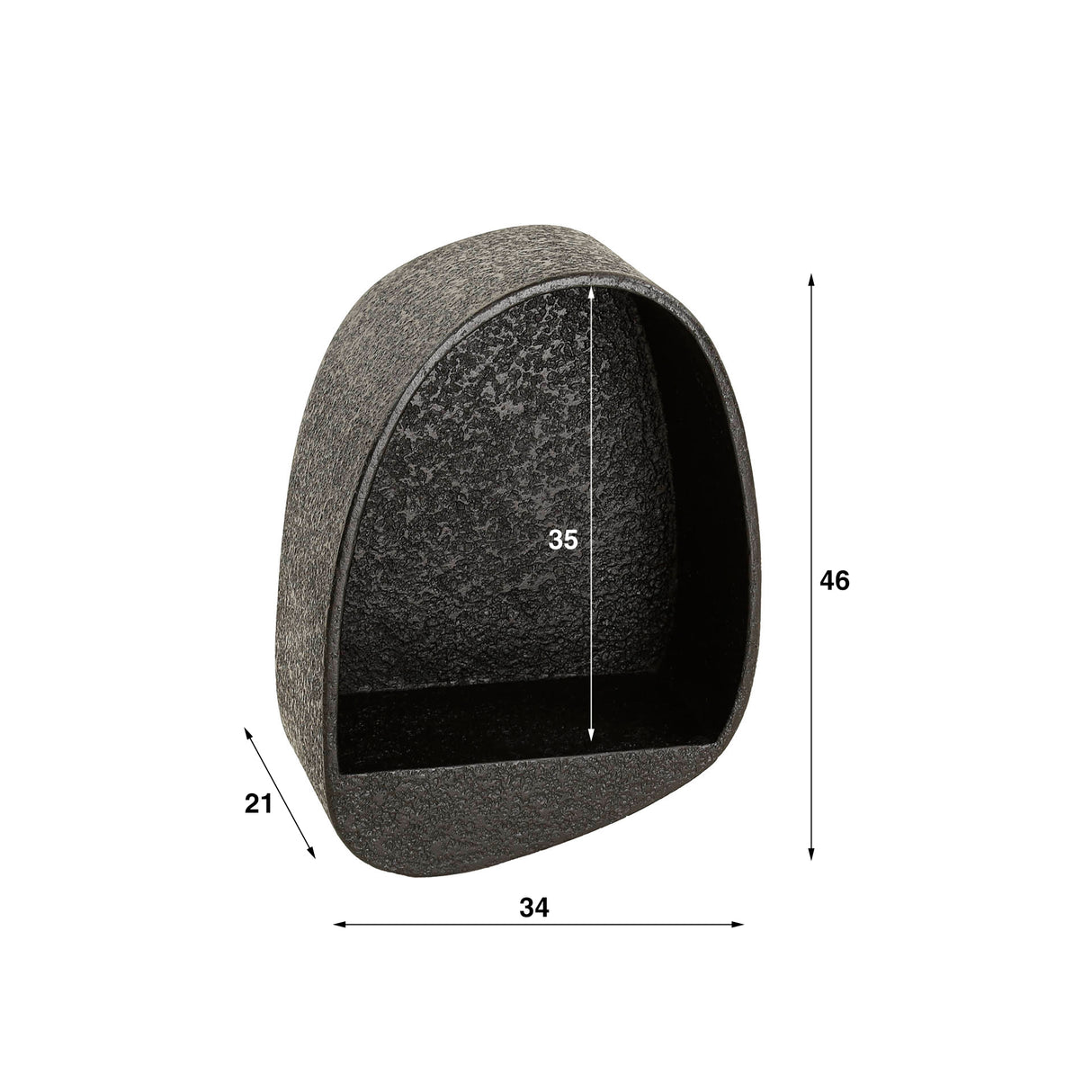 Wandplank Druppel Metallic Grijs 34x21 cm Aeris