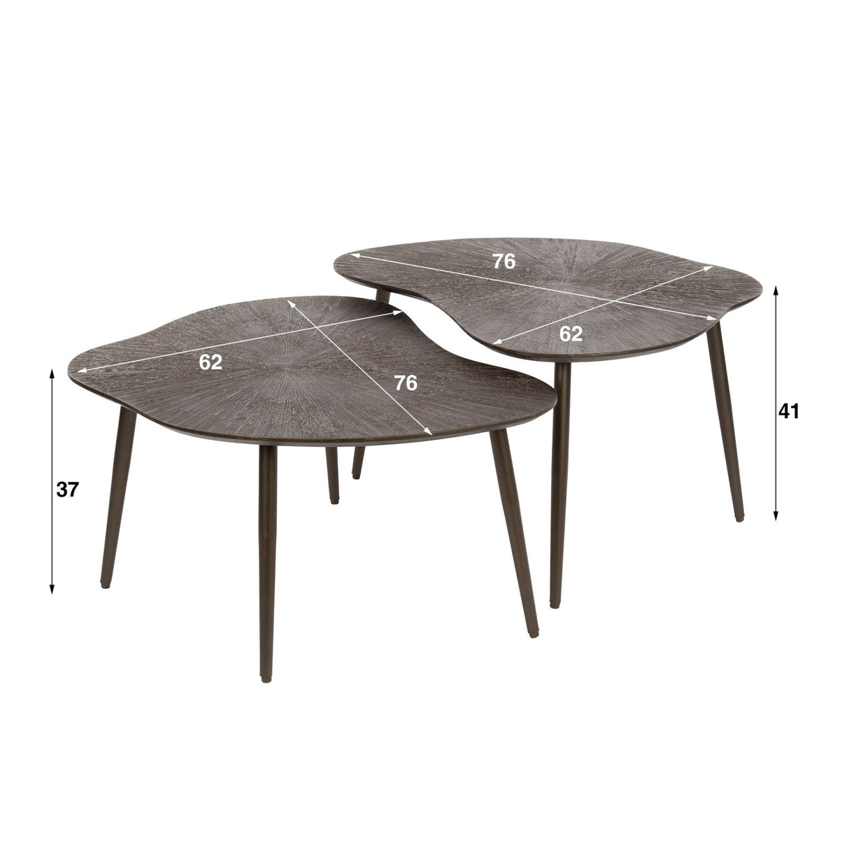 Salontafelset Jax Organisch Brons Donkerbruin Set van 2