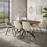 Eettafel Deens Ovaal Virello Brons Liquid Metal 180 cm