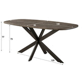 Eettafel Deens Ovaal Virello Brons Liquid Metal 180 cm