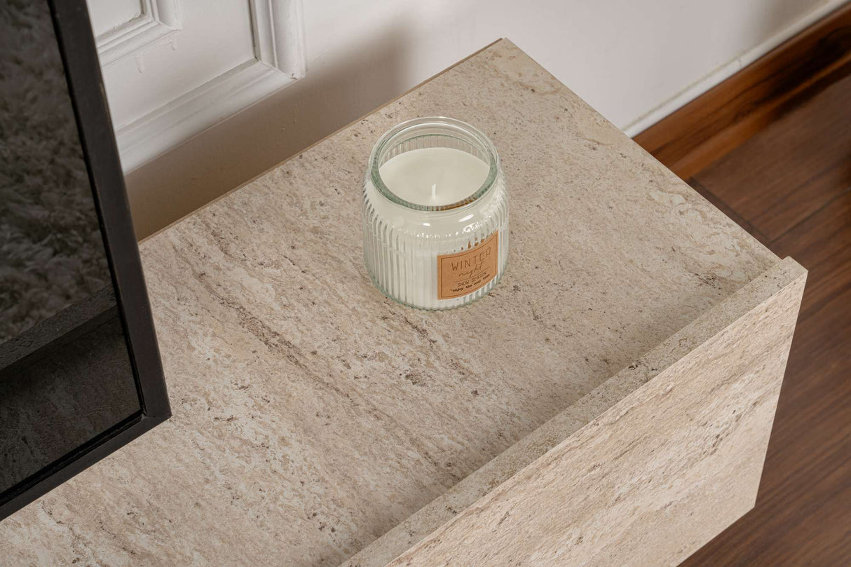 Alvin tv-meubel travertinlook 180 cm Melamine gecoat meubelpaneel