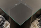 Rechthoekige Moderne Salontafel Vetroni Zwart Hout Look - Glas - 105x65 cm