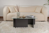 Rechthoekige Moderne Salontafel Vetroni Antraciet - Glas - 105x65 cm