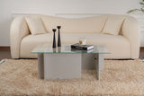 Rechthoekige Moderne Salontafel Vetroni Grijs - Glas - 105x65 cm