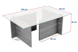 Rechthoekige Moderne Salontafel Vetroni Grijs - Glas - 105x65 cm