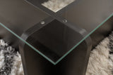Salontafel Zwart Hout Melamine Glas Opal 105x65x30 cm