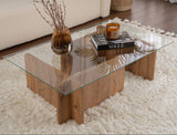 Salontafel Atlantisch Dennenhout Melamine Glas Opal 105x65x30 cm