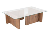 Salontafel Atlantisch Dennenhout Melamine Glas Opal 105x65x30 cm