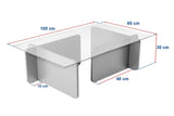 Salontafel Atlantisch Dennenhout Melamine Glas Opal 105x65x30 cm