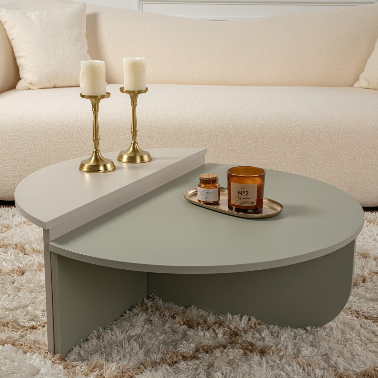 Ronde Salontafel As Groen Melamine 90 cm Orin