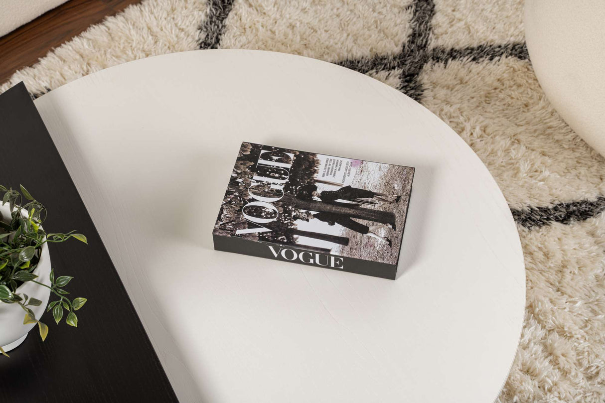 Orion Salontafel Wood White Black 90x60 cm Wood White Wood Black Melamine