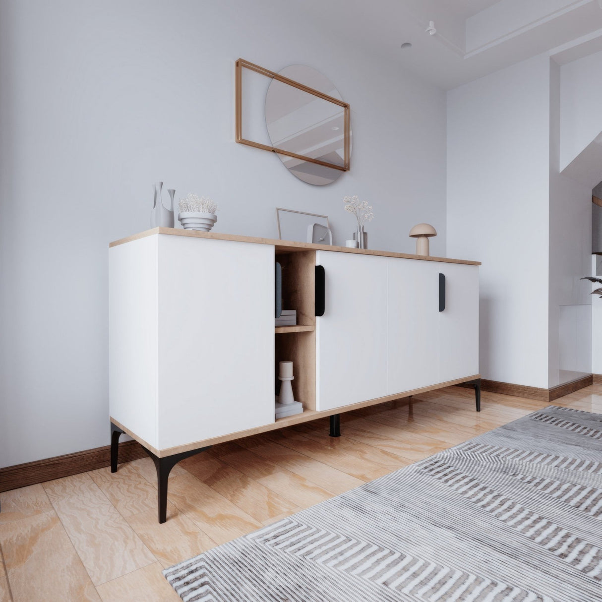 Tarz dressoir eikenlook wit 150 cm Eikenlook / Wit Gemelamineerd hout