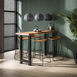 Set van 4 Industriële Barkrukken Acaciahout Elly - Zithoogte 71 cm - Zonder Rugleuning