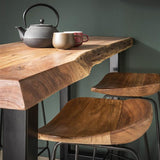 Set van 4 Industriële Barkrukken Acaciahout Elly - Zithoogte 71 cm - Zonder Rugleuning