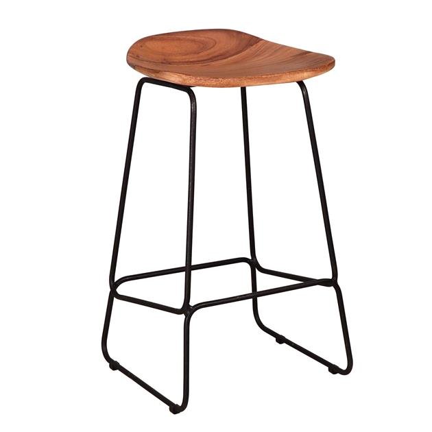 Set van 4 Industriële Barkrukken Acaciahout Elly - Zithoogte 71 cm - Zonder Rugleuning