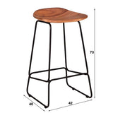 Set van 4 Industriële Barkrukken Acaciahout Elly - Zithoogte 71 cm - Zonder Rugleuning