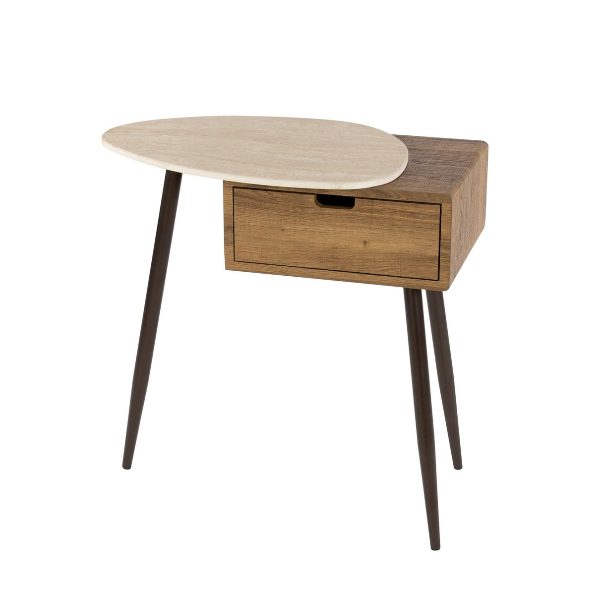 Nachtkastje Borea Links 1 Lade Keramiek Travertine