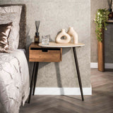 Nachtkastje Borea Rechts 1 lade Keramiek Travertine