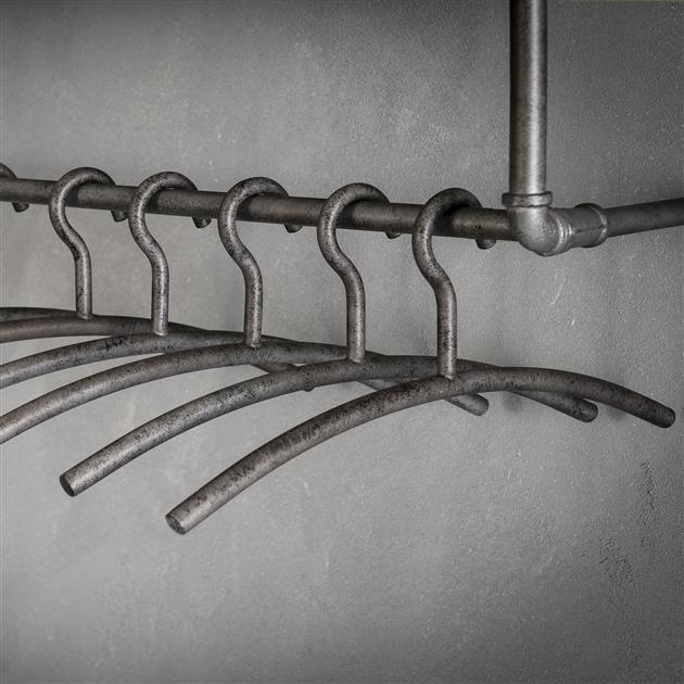 Garderobehanger Set van 6 Metaal Oud Zilver