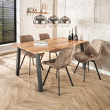 Set van 4 draaibare eetkamerstoelen Silos chenille bruin
