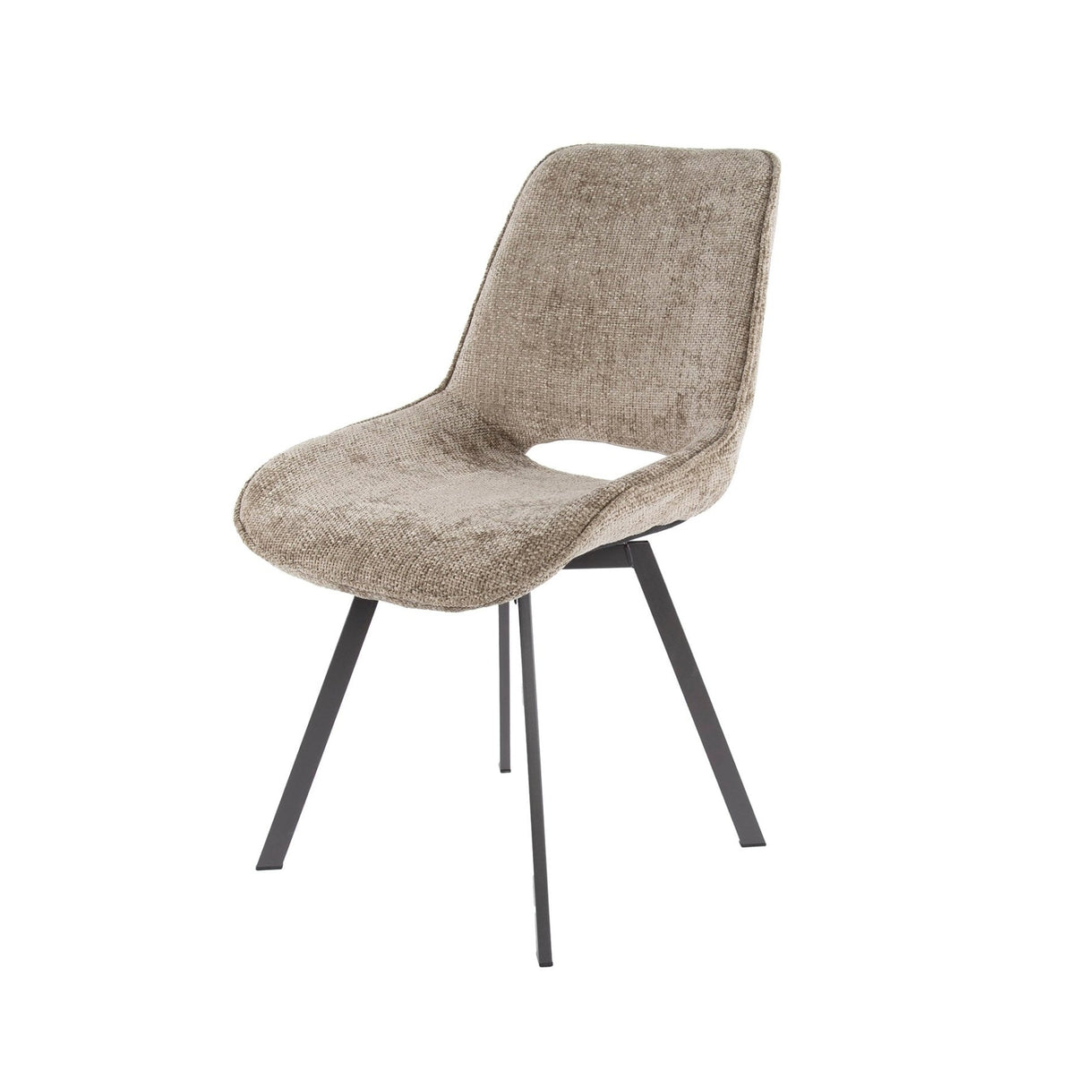 Set van 4 draaibare eetkamerstoelen Silos chenille bruin
