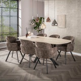 Set van 2 Moderne eetkamerstoelen Luma Hoven Rich Taupe