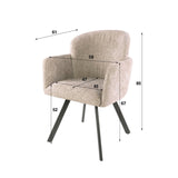 Set van 2 Moderne eetkamerstoelen Luma Hoven Rich Zand