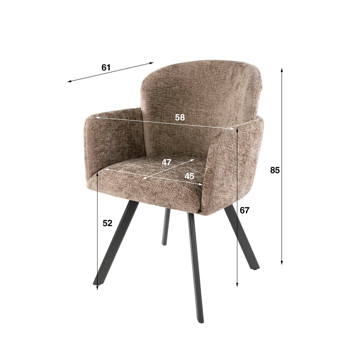 Set van 2 Moderne eetkamerstoelen Luma Hoven Rich Champagne