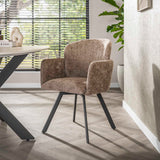 Set van 2 Moderne eetkamerstoelen Luma Hoven Rich Champagne