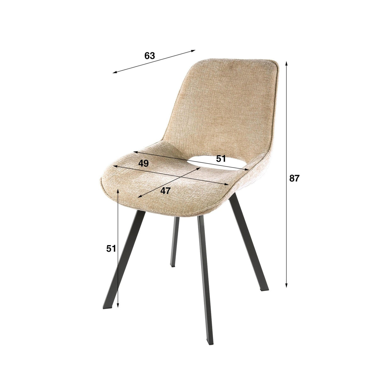 Set van 4 Eetkamerstoelen Avero draaibaar Jaroq zand