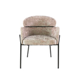 Eetkamerstoel Lola Bouclé stof Zandkleur met ronde rug en arm
