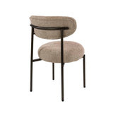 Eetkamerstoel - Set van 2 eetkamerstoelen rond bouclé zand - bruin Aero - Dimehouse