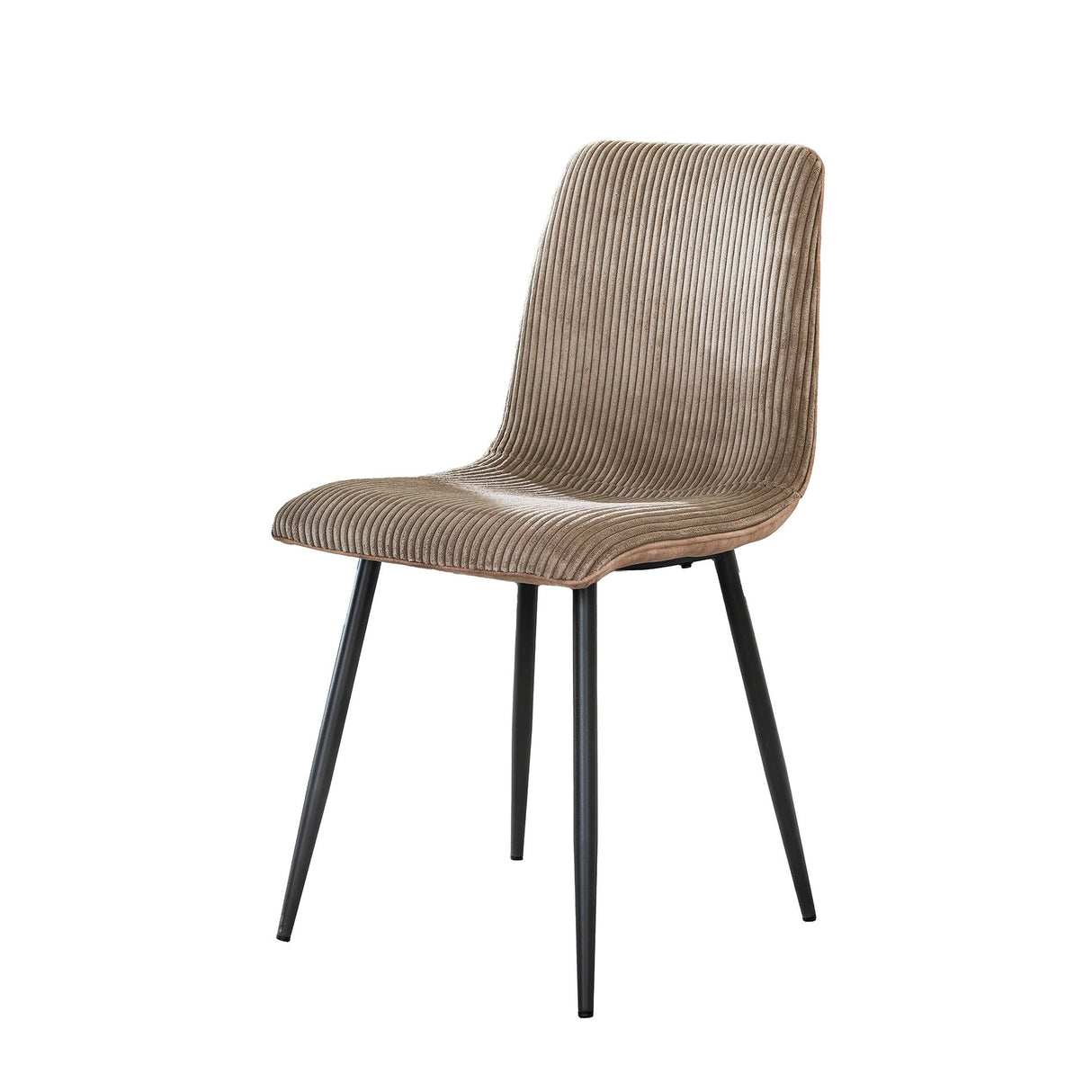 Set van 4 Eetkamerstoelen Koda Ribstof Zandkleur - Zonder Armleuningen