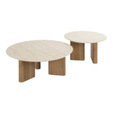 Salontafelset Trias Rond Keramiek Travertin (2-delig)