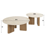 Salontafelset Trias Rond Keramiek Travertin (2-delig)
