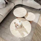 Trio Ø80 Salontafel set Keramiek Travertine